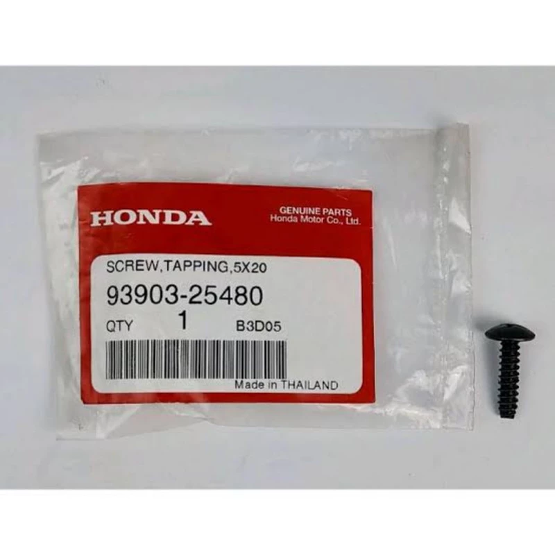 สกรูยึดฝาครอบหม้อกรองอากาศ ใช้ได้หลายรุ่น เกลียวปล่อยขนาด 5X20 Honda อะไหล่แท้ศูนย์💯% 93903-25480