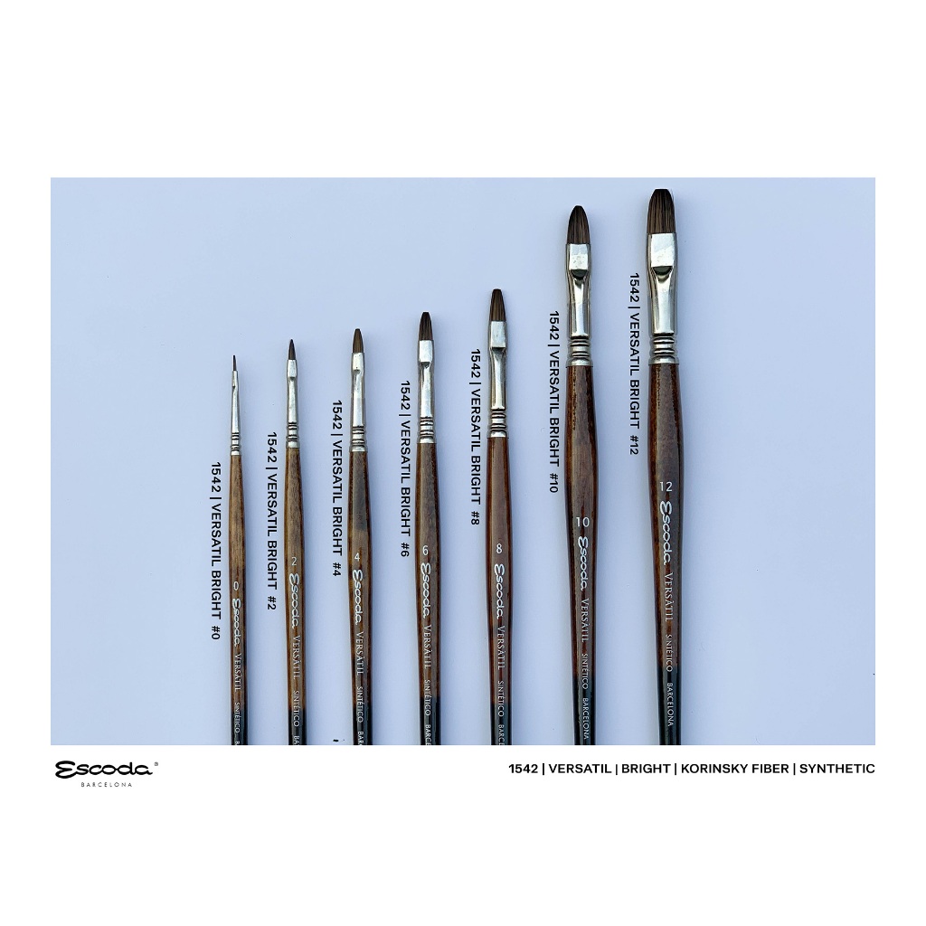 Escoda VERSATIL Bright [1542] / พู่กันหัวแปรง Bright รุ่น VERSATIL แบรนด์ Escoda จากประเทศสเปน