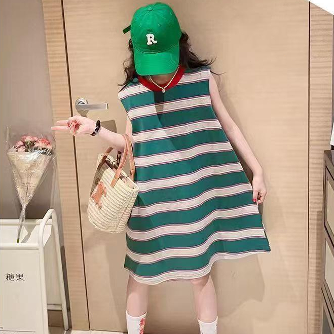 สินค้าสปอตชุดฤดูร้อนของสาว ๆ ในช่วงฤดูร้อนและชุดเดรสสไตล์เกาหลีสไตล์เกาหลีสไตล์เกาหลีแฟชั่นสำหรับเด็กผู้หญิง