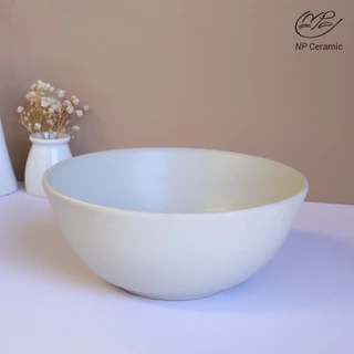 [ลดสูงสุด 80%] NP Ceramic ถ้วยเซรามิค ถ้วยชาม ขนาด 6 นิ้ว สีครีม