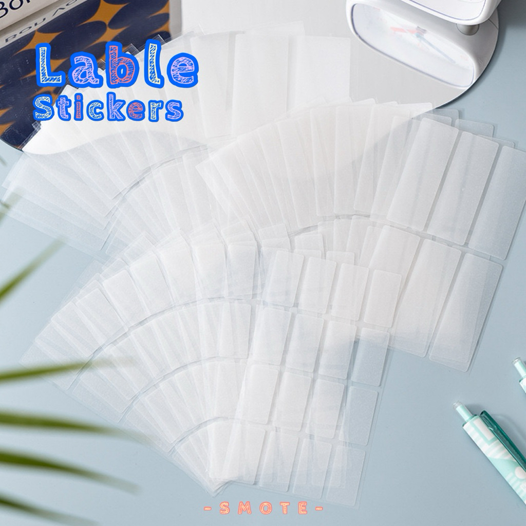<พร้อมส่ง> สติ๊กเกอร์ป้าย ใส/ แบบสี Label Sticker | 10แผ่น | กันน้ำ ฉลาก ป้ายชื่อ โพสอืท ลายไม้ โน๊ตกาว