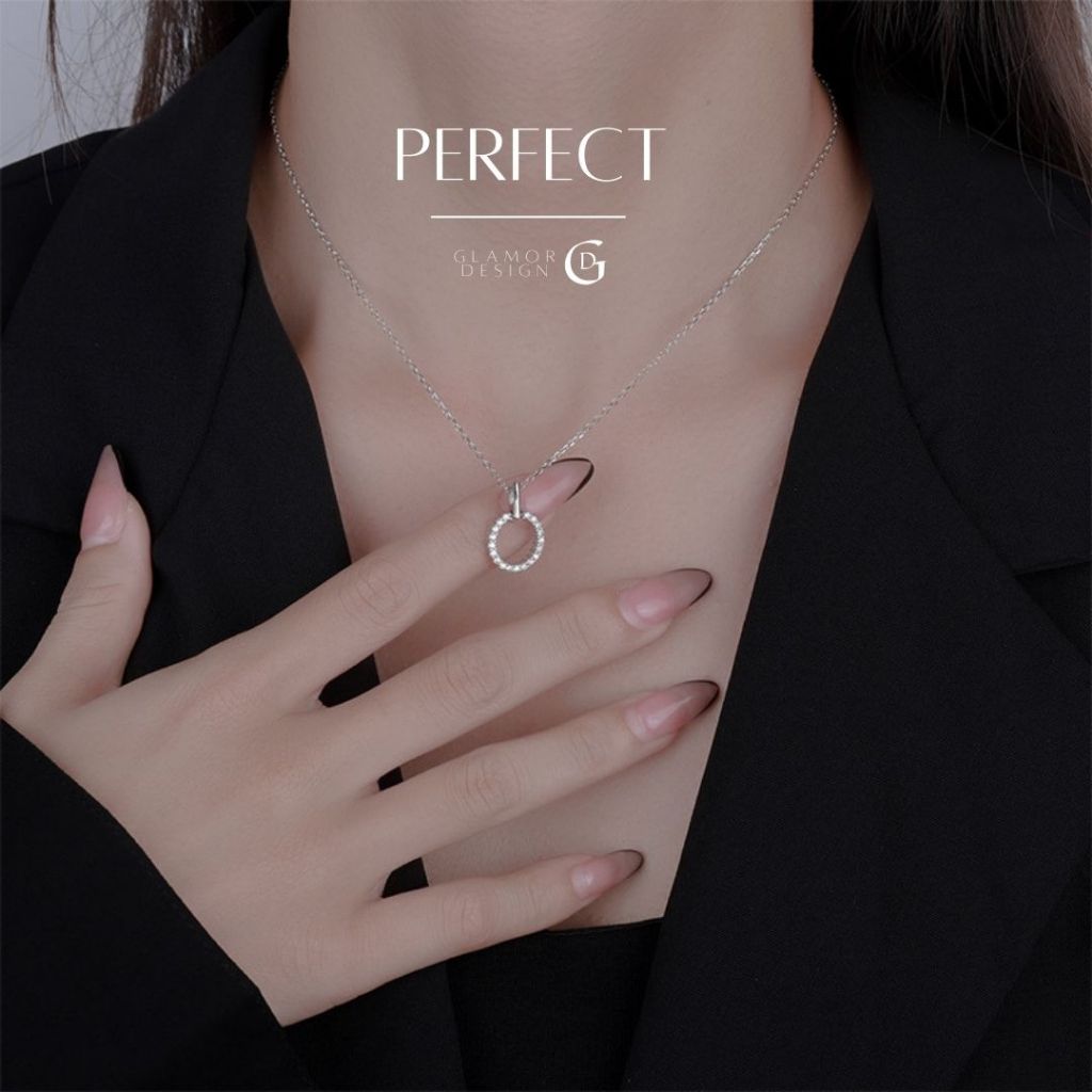 GLAMOR✨💎【Perfect】สร้อยคอเงินแท้ 925 ✨ ดีไซน์มินิมอลหรู ใส่ได้ทุกโอกาส ขายดีอันดับ 1 สร้อยคอเพชร