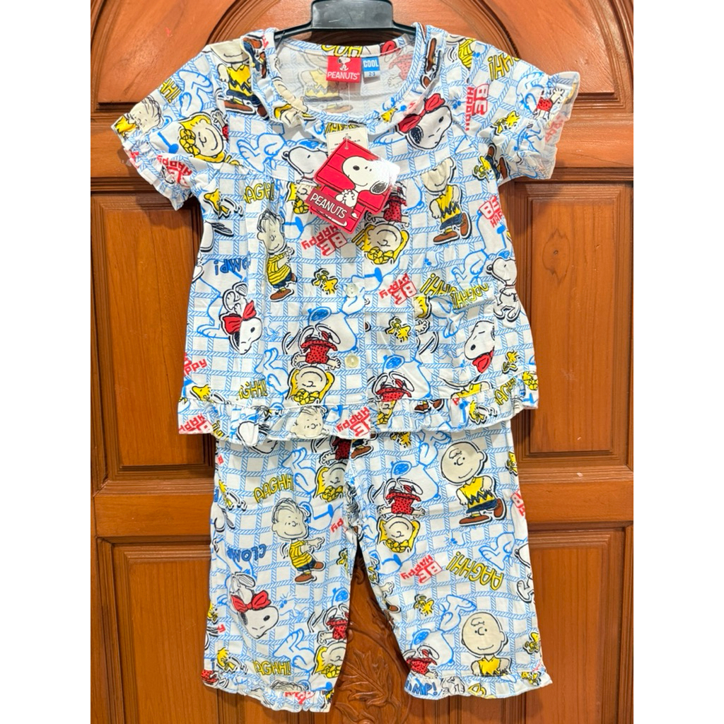 ชุดนอนลิขสิทธิ์ Cotton ชุดนอนเด็กแขนสั้น ขายาว กระดุมหน้า ลิขสิทธิ์ Snoopy