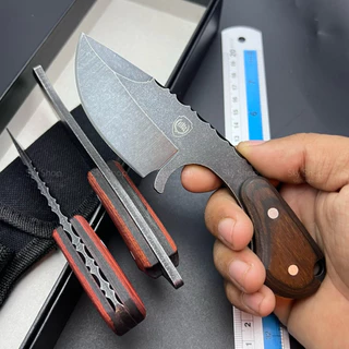 มีด FBIQQ #แท้100% มีดเดินป่า/มีดพกเล็ก Mini Shark + พร้อมซอง / มีดพกพา/ มีดตั้งแคมป์ Stainless steel 420 แข็ง58 HRC