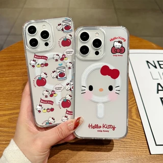แม่เหล็ก เคสใสกันกระแทก เคสสําหรับไอโฟน 11 kitty เคสชาร์ได้ สำหรับ IPhone 17 13 11 Pro MAX 13 15 16 7Plus 14 12 xsmax