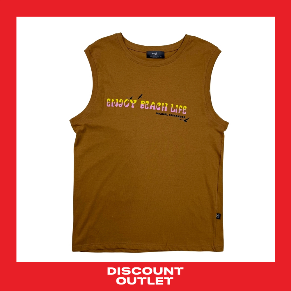 Discount Outlet เสื้อแขนกุดชาย ผ้าคอตต้อน 100%