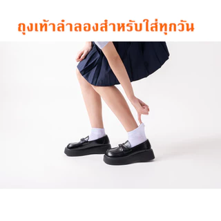 ถุงเท้าข้อสั้นผู้หญิง สีดำขาว ผ้าฝ้ายผสม กันกลิ่น กันลื่น มีไซส์เดียว ผ้านุ่ม ใส่สบาย ระบายอากาศได้ดี
