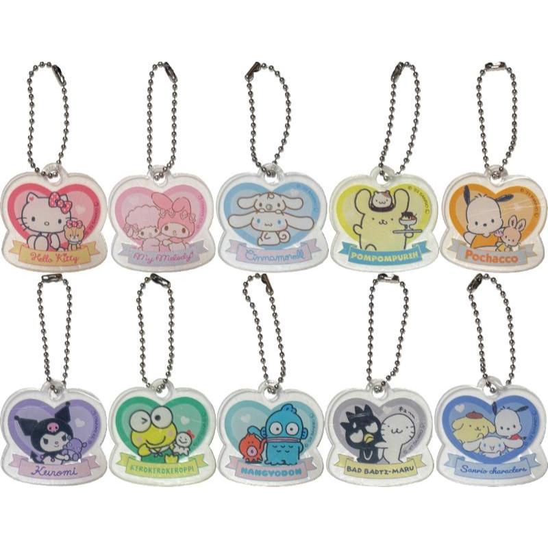 【Direct from Japan】Sanrio Acrylic Plate Keychain Keyholder with ball chain, Bag Accessories (Hello Kitty, My Melody, Cinnamoroll, Pompompurin, Pochacco, Kuromi, KerokeroKeroppi, Hangyodon, Bad Badtz-Maru, Sanrio Characters)