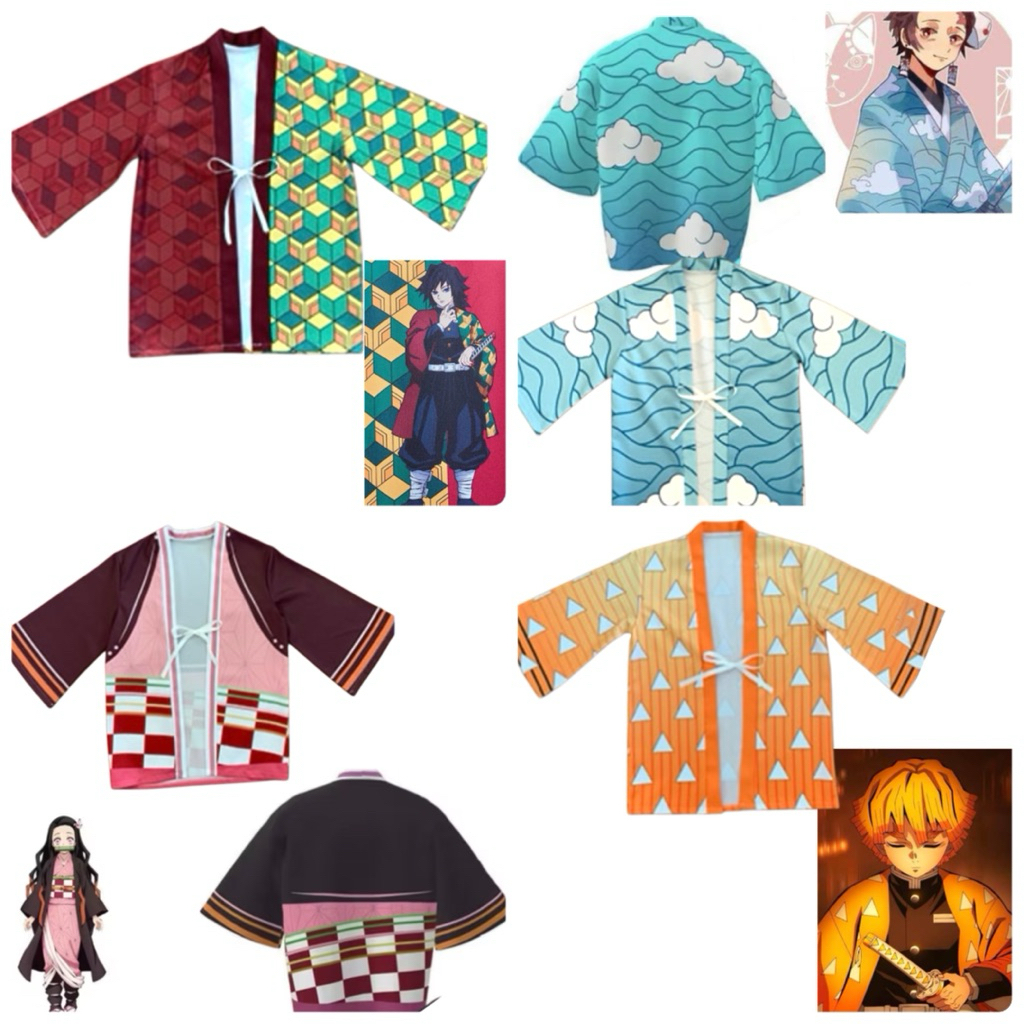 พร้อมส่ง เสื้อคลุมดาบพิฆา ชุดคลุมDemon Slayer Kimetsu No Yaiba Cosplay แบบราคาเบาเบา เสื้อทันจิโร่