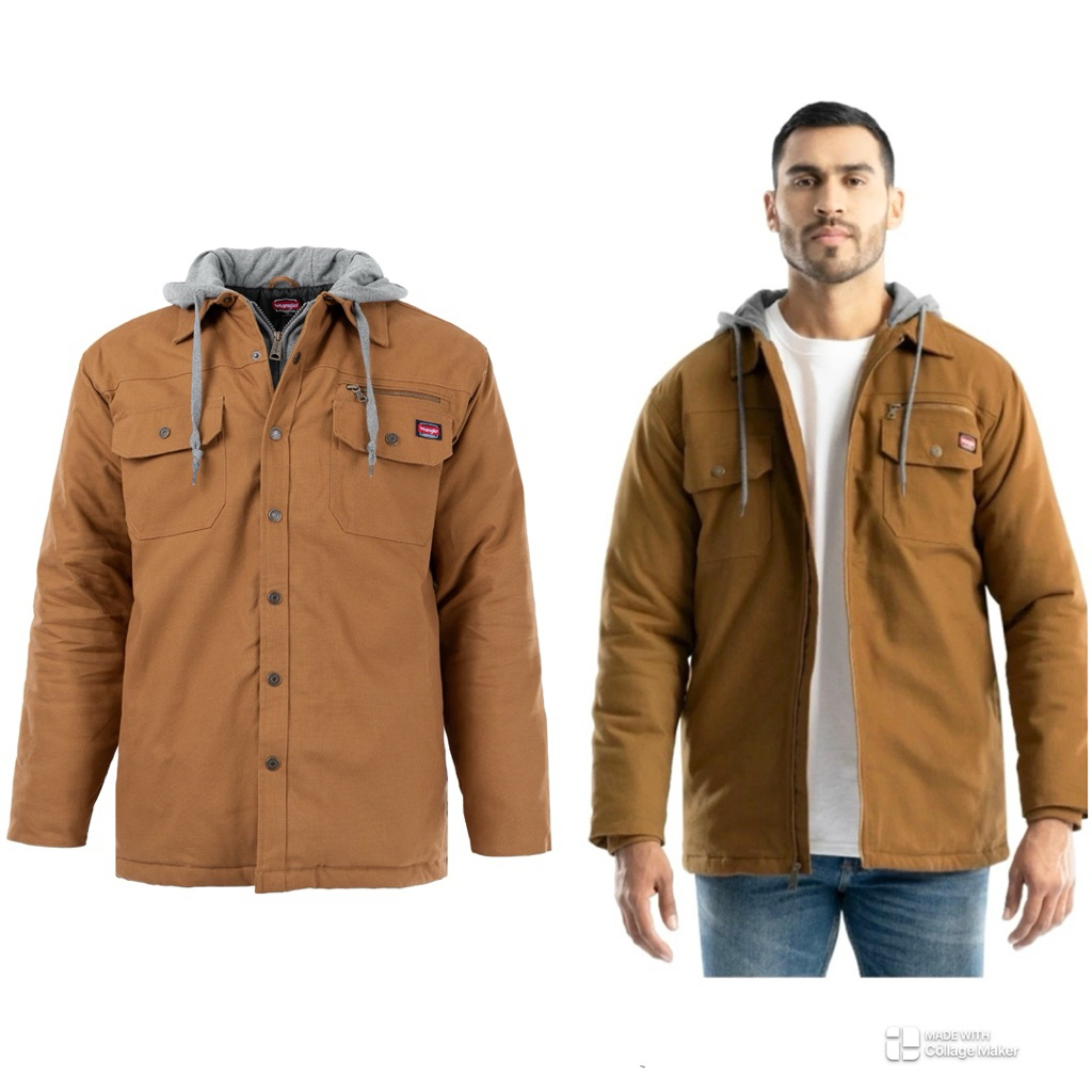 เสื้อแจ็คเก็ต เสื้อตอก  Wrangler Workwear Men's Quilted Lined Shirt Jacket เสื้อแจ็คเก็ต งานแท้ (JK6
