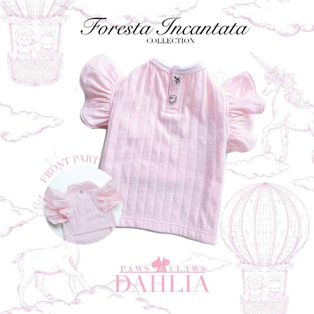 Dahlia เสื้อยืดสีชมพู เสื้อผ้าสำหรับสัตว์เลี้ยง by PAWS & CLAWS