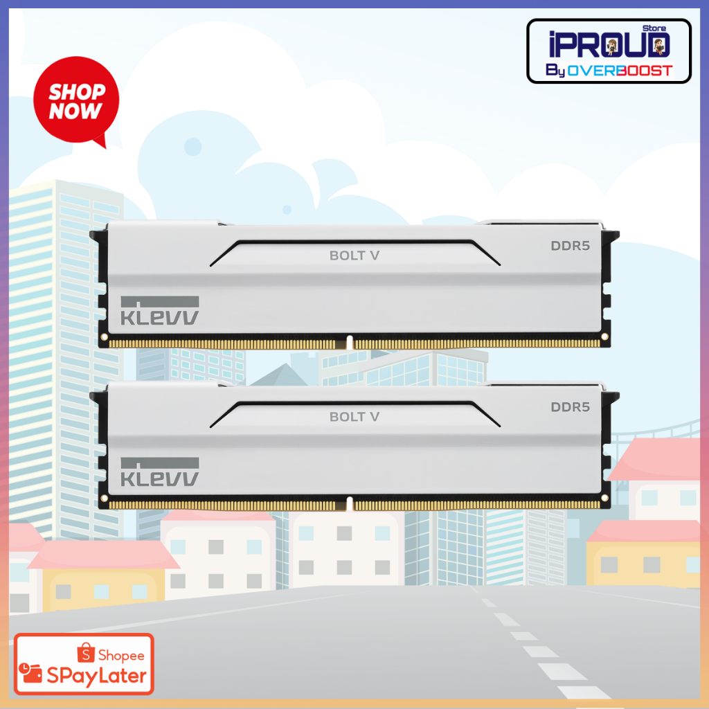 KLEVV BOLT V DDR5 Gaming OC Memory - 32GB (16GBx2) 6000MHz White CL30