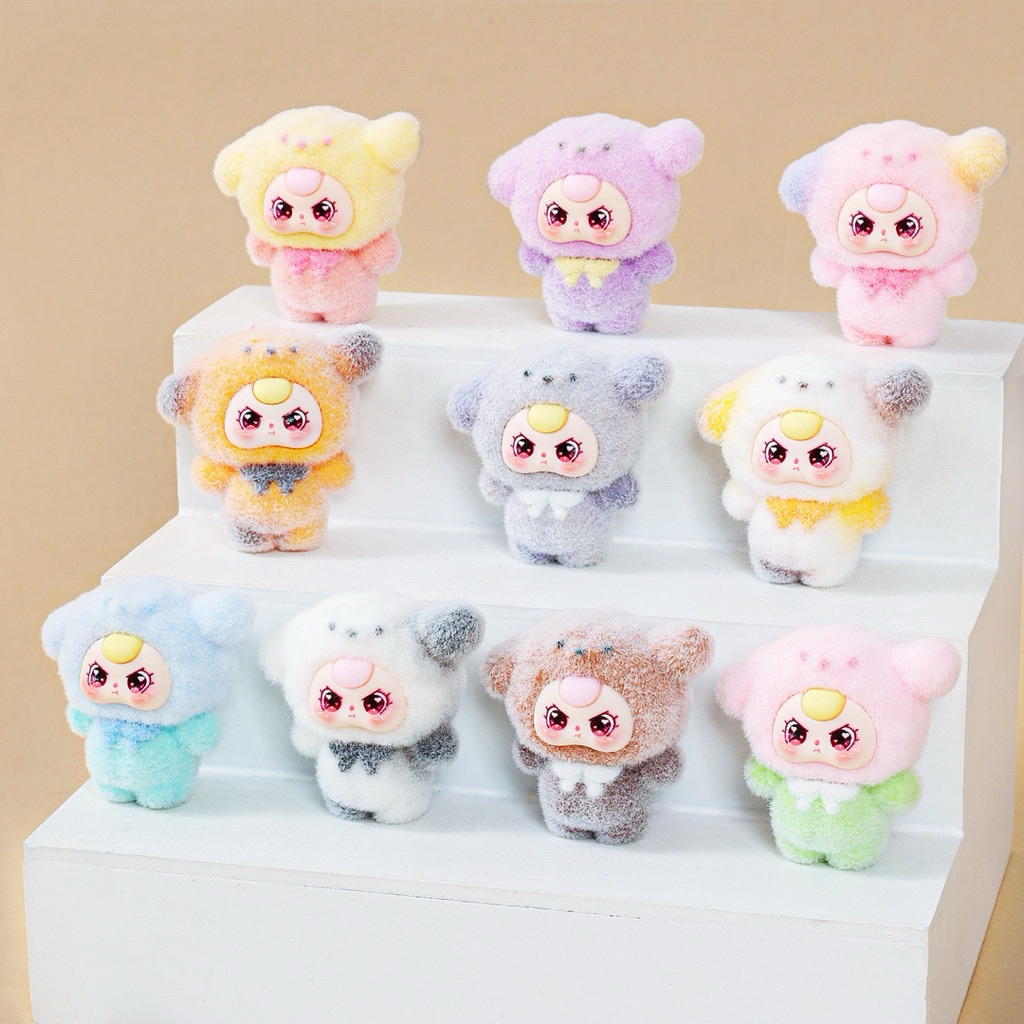 ตุ๊กตากำมะหยี่หัวหมีน่ารัก เซ็ท 10 ชิ้น/ครบสี ห่อถุงพลาสติกใส พร้อมส่งในไทย
