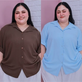 [ ส่งฟรี 🔥 ] A299 เสื้อเชิ้ตแขนค้างคาว เสื้อเชิ้ตสาวอวบ เสื้อเชิ้ตไซส์ใหญ่ โอเวอร์ไซส์ สไตล์เกาหลี ( อก 44-60“ ) ใส่สบาย