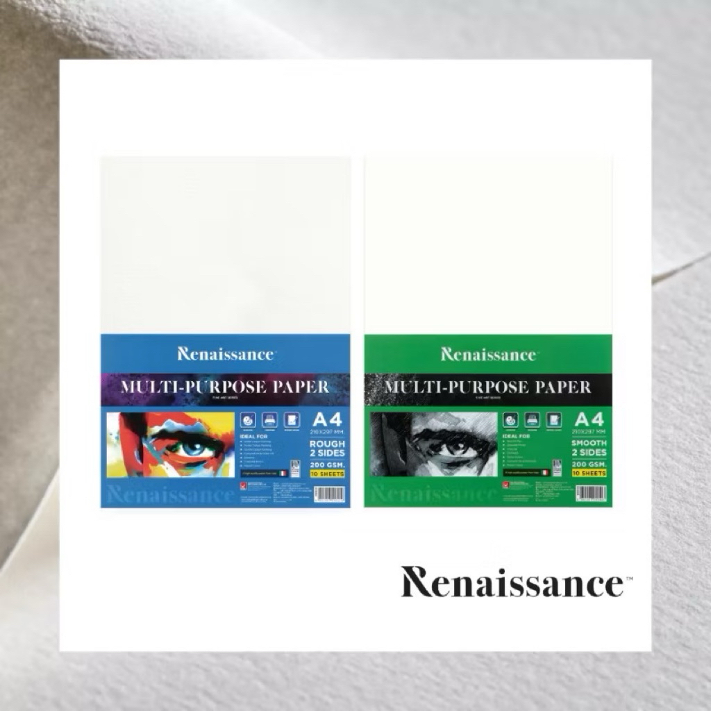 กระดาษ 100 ปอนด์ เรียบ และหยาบ Renaissance 200 แกรม ขนาด A4/A3