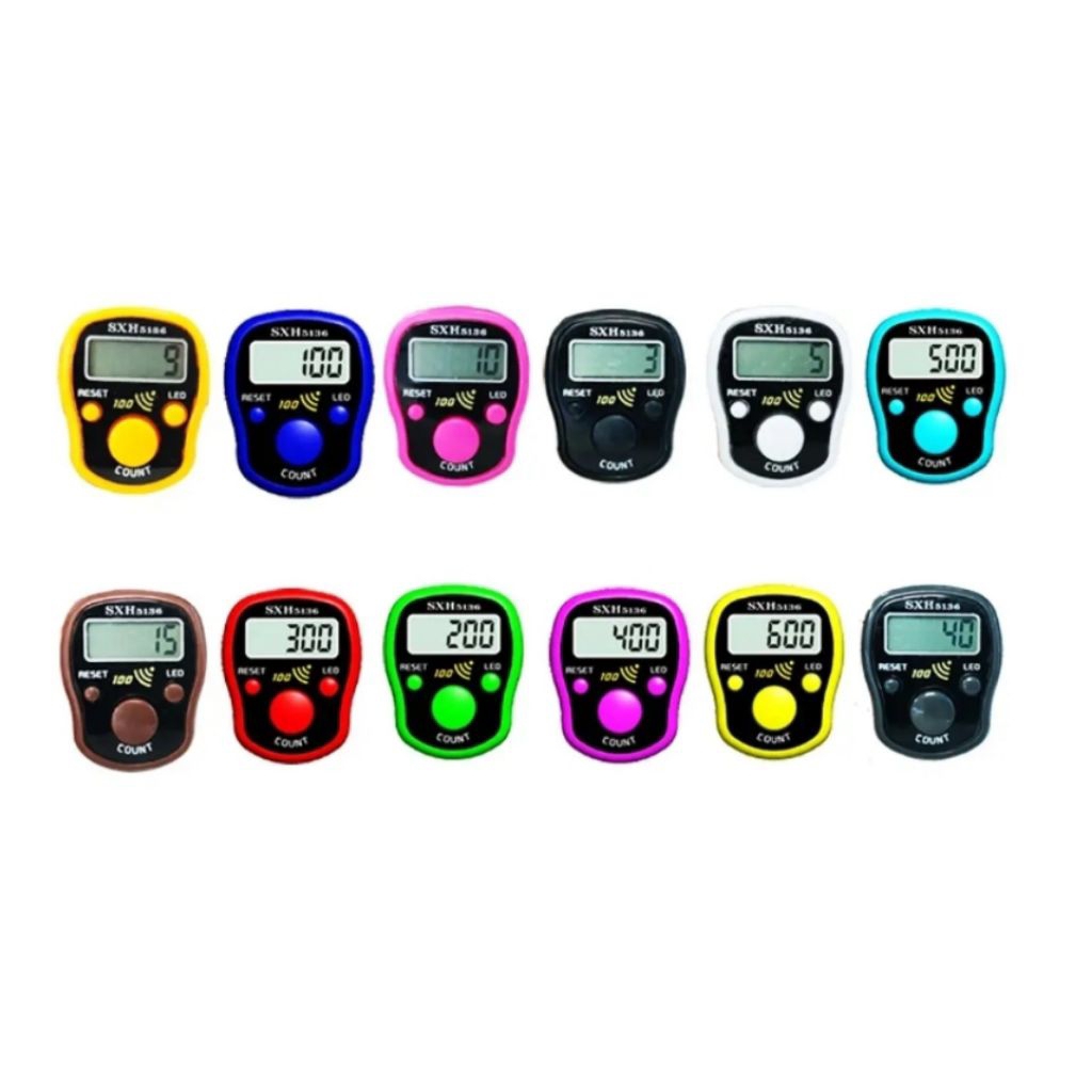(มีเสียงเตือน)เครื่องนับดิจิตอลแบบสวมนิ้วมี มีไฟสว่างในที่มืดไฟled. finger digital counter