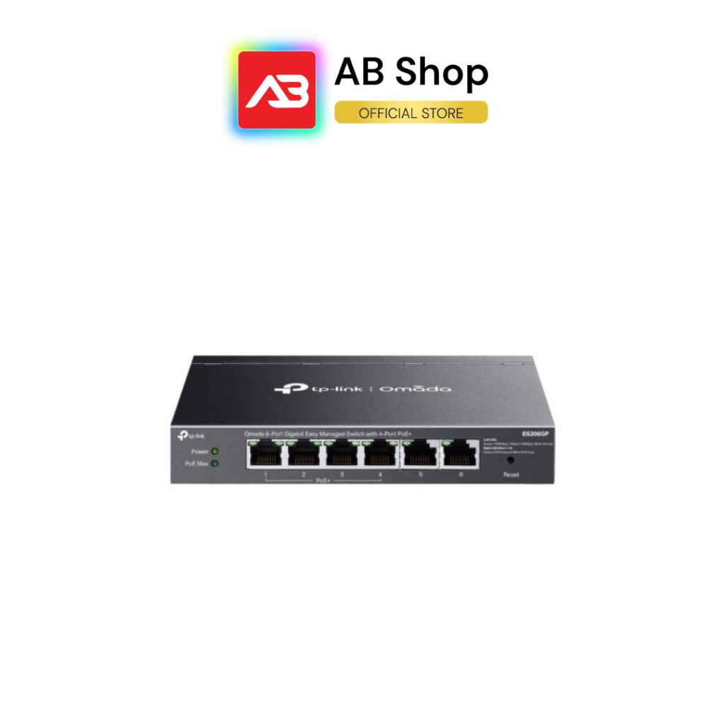 TP-LINK Omada 6-Port Gigabit Easy Managed Switch with 4-Port PoE+ รุ่น ES206GP