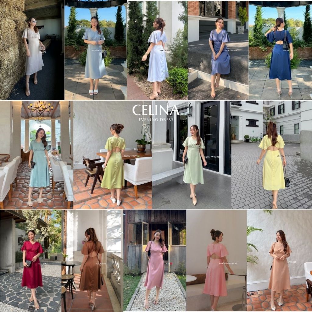 MyWay Brand : Dress Celina แนะนำใส่พอดีตัวน้า เดรสออกงานคอวี ผ้าซาติน ชุดเดรสเว้าหลัง