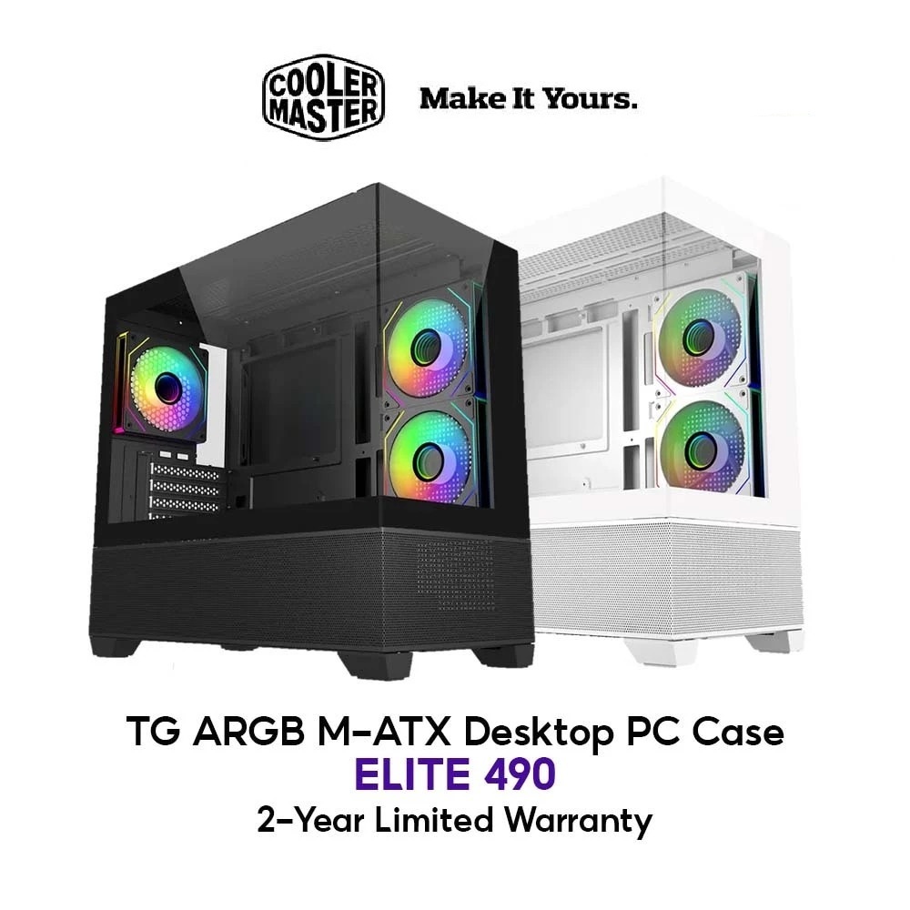 Cooler Master Elite 490 mATX | ใส่การ์ดจอ RTX 50 / หม้อน้ำ 360mm เคสคอมพิวเตอร์