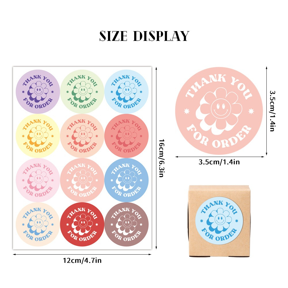 ( LP ) สติกเกอร์ 120 ชิ้น/แพ็ค สติกเกอร์สีสันสดใส เหมาะสำหรับบรรจุภัณฑ์ ตกแต่งงานปาร์ตี้
