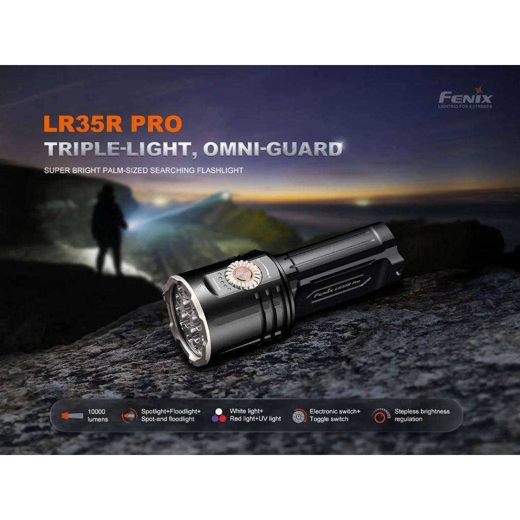 ไฟฉาย Fenix LR35R Pro SUPER BRIGHT PALM-SIZED SEARCHING FLASHLIGHT สินค้าตัวแทนในไทยประกันสามปี