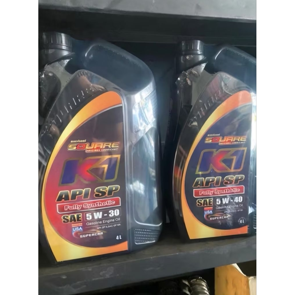 น้ำมันเครื่องเบนซินสังเคราะห์แท้ 100 % SQUARE OIL K1 API SP5w30/ 5W-40 Fully Synthetic