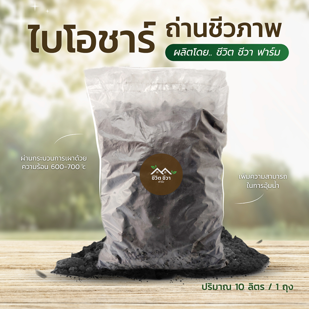 ไบโอชาร์ ถ่านชีวภาพ ผ่านกระบวนการเผาด้วยความร้อน 600-700 องศา