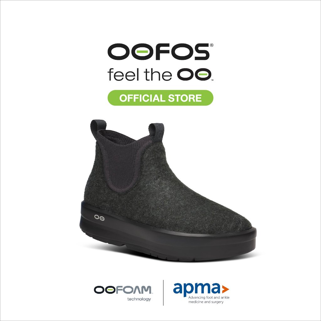 OOFOS OOmega Londoner Black - รองเท้าเพื่อการฟื้นฟู