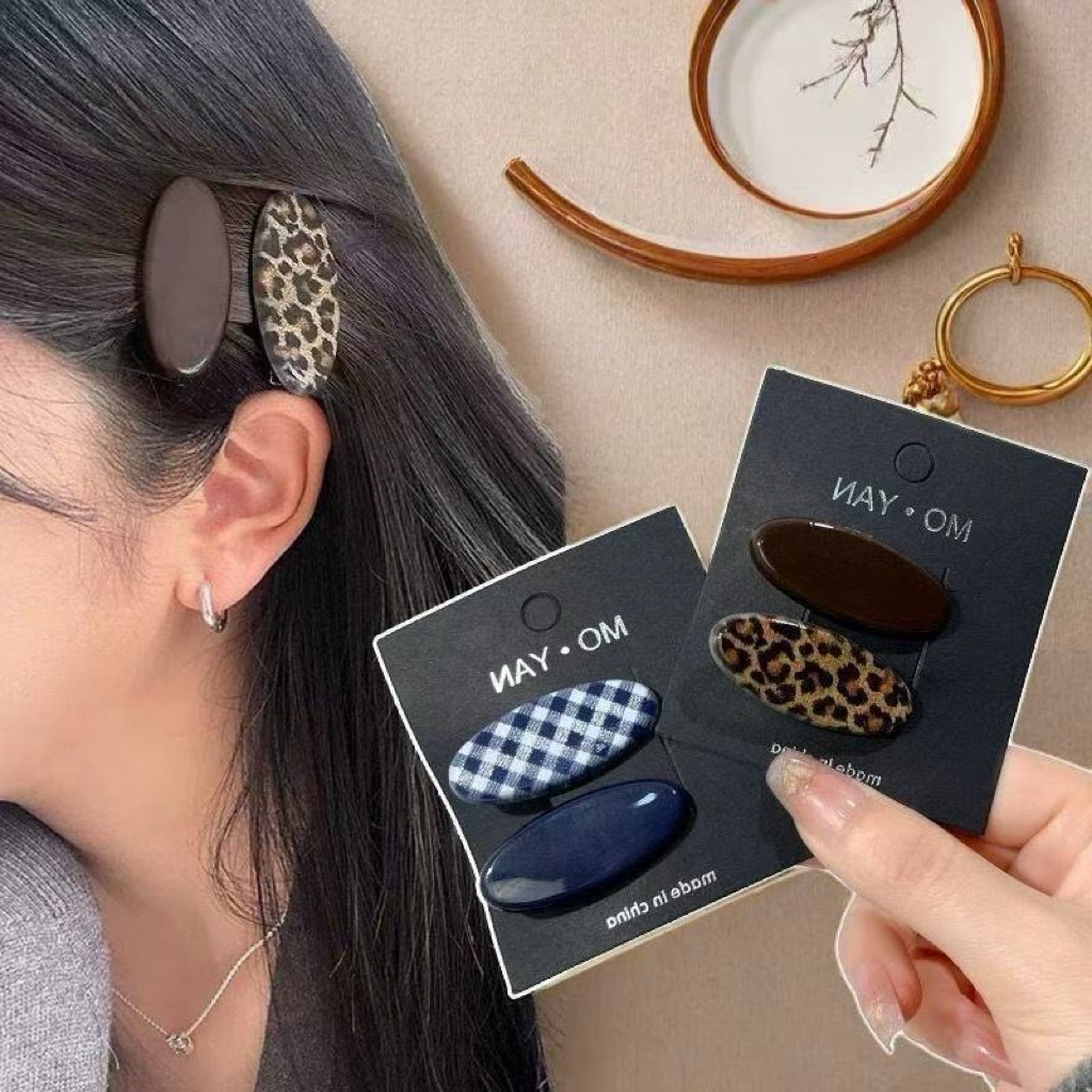พร้อมส่งจากไทย A-12 กิ๊บติดผมลายเสือและสก็อต 2ชิ้น/เซท กิ๊บติดผมแฟชั่นสไตล์เกาหลี ราคา ถูกที่สุด ดีลบีเคเค แกลเลอรีภาพที่ 3