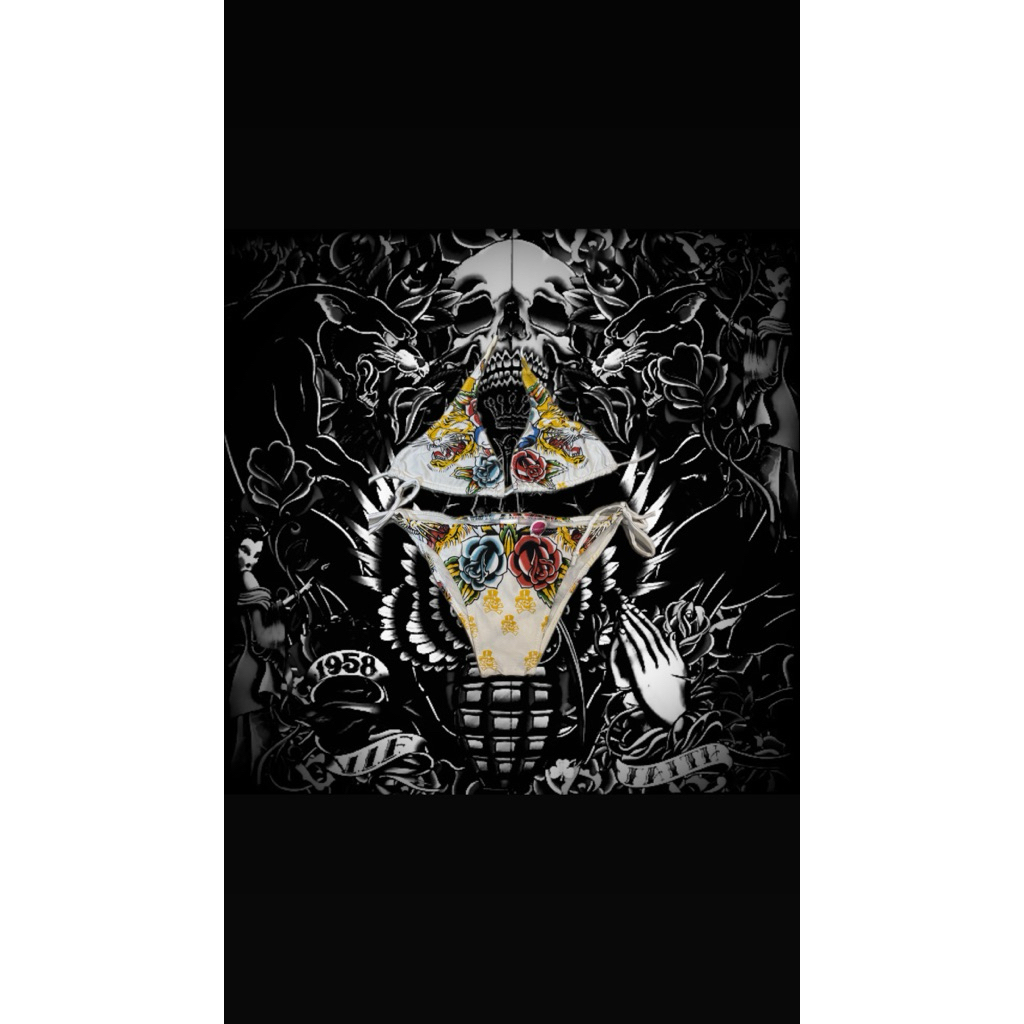 Ed hardy bikini white rare