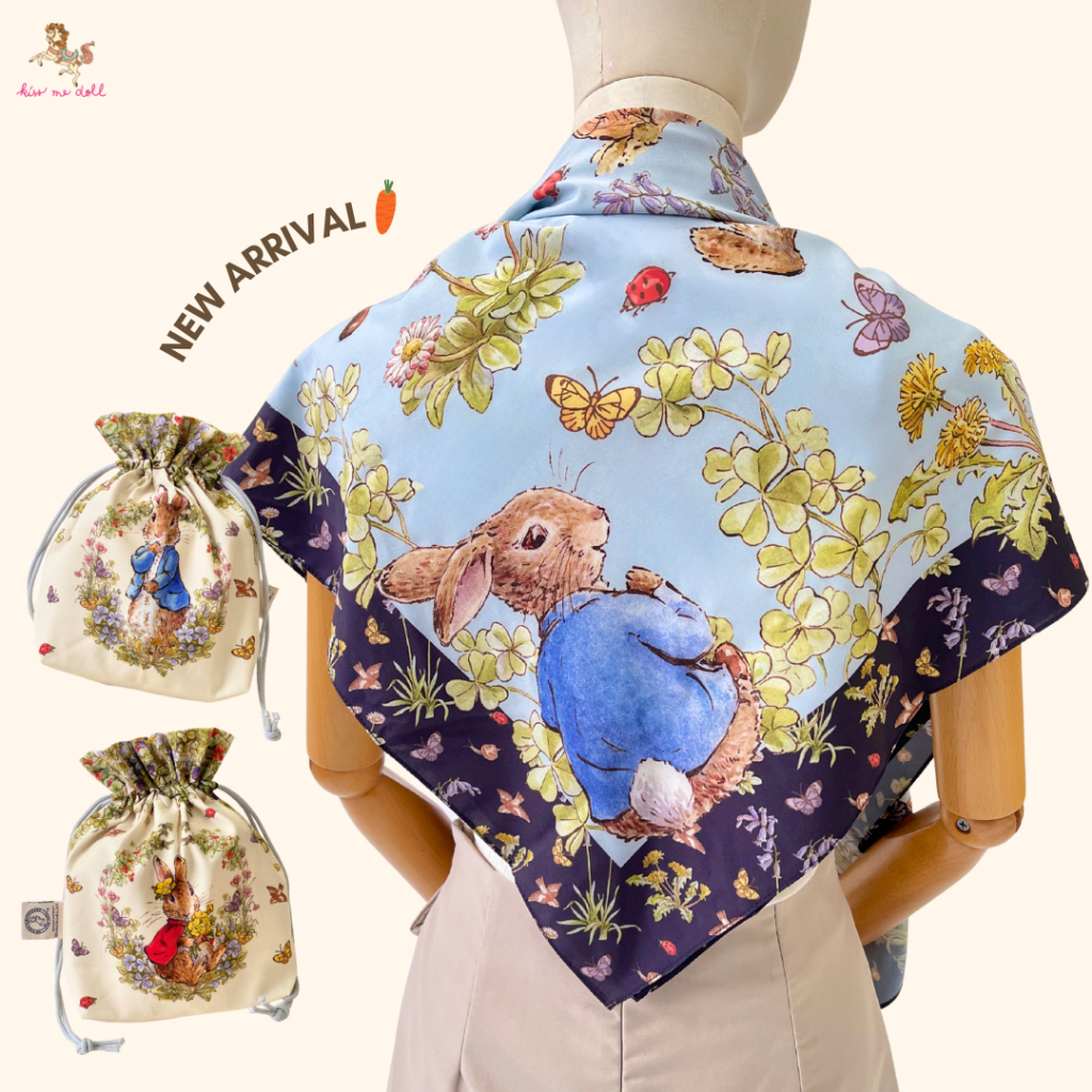 Kiss Me Doll  ผ้าพันคอ/ผ้าคลุมไหล่ Peter Rabbit (ปีเตอร์แรบบิท) ขนาด 100*100 CM.