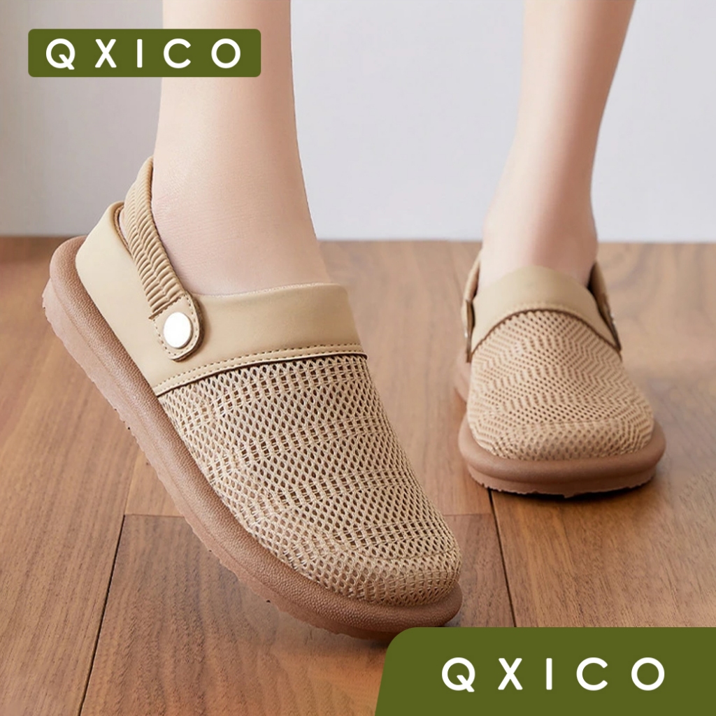 (ส่งด่วน❗️) QXICO รุ่น F264 รองเท้ารัดส้น ใส่ได้ 2 แบบ รัดส้นก็ได้ เปิดส้นก็ดี