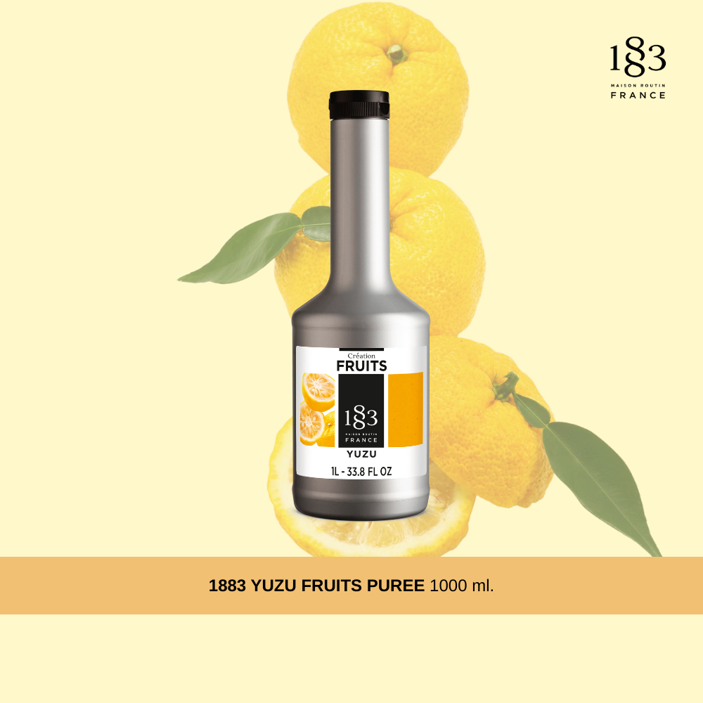 1883 Puree เพียวเร่ ยูซุ น้ำผลไม้ผสมเนื้อ 55% (1000มล.) (1883 YUZU FRUITS PUREE 1000 ml.)