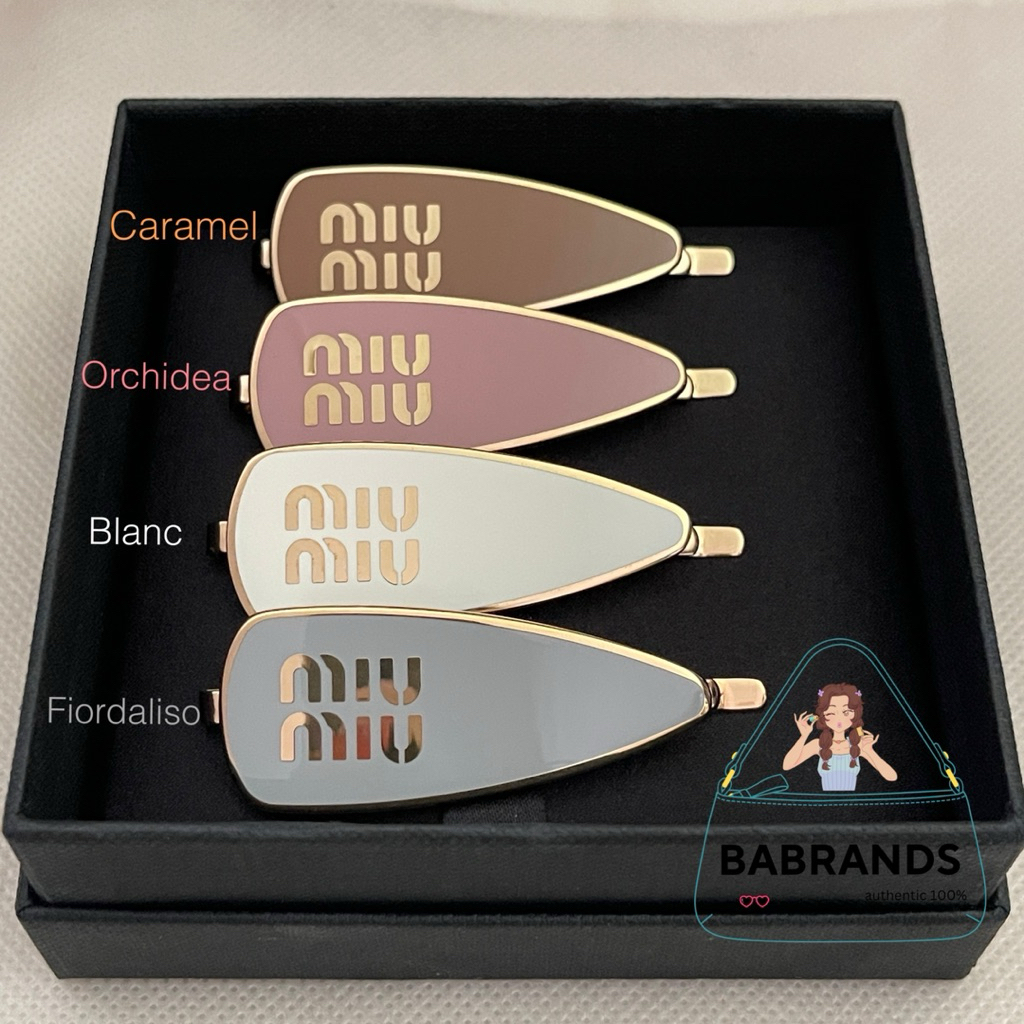 🔥พร้อมส่ง🔥กิ๊บติดผม MiuMiu Enameled Metal Hair Clip ราคาต่อ1ชิ้น