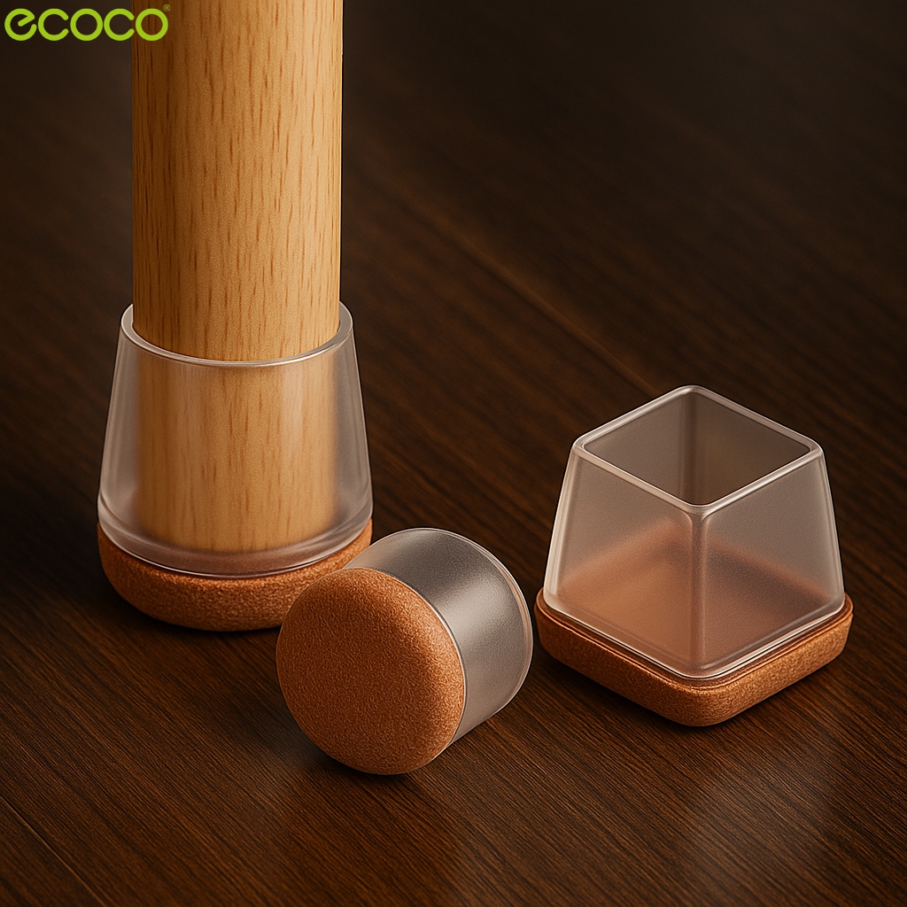 Ecoco ยางรองขาโต๊ะ/ขาเก้าอี้ ที่คลุมขาเฟอร์นิเจอร์ 1 เซ็ท 4 ชิ้น มี 2 สีให้เลือก ป้องกันรอยขีดข่วน
