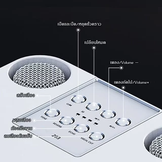 ไมโครโฟนคู่ ลำโพงบลูทูธ Blutooth Speaker รองรับ USB/TF/AUX ลำโพงบลูทูธแบบพกพา