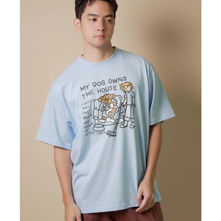 Strayandcool เสื้อยืดโอเวอร์ไซส์ "My dog owns the house" Oversized T-shirt