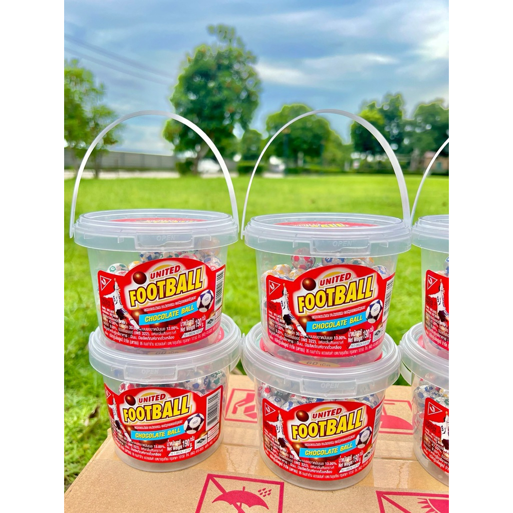 (ยกลัง12ถัง) UNITED FOODBALL ช็อกโกแลตฟุตบอล ยูไนเต็ด  (รุ่นถัง) น้ำหนัก 190 กรัม/60เม็ด - รูปที่ 3