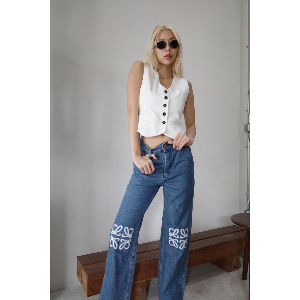 VN2900 >> 📸 LEONARD ANAGRAM BOYFRIEND IN DENIM JEANS 📸 กางเกงยีนส์ทรงกระบอก ทรงสวย