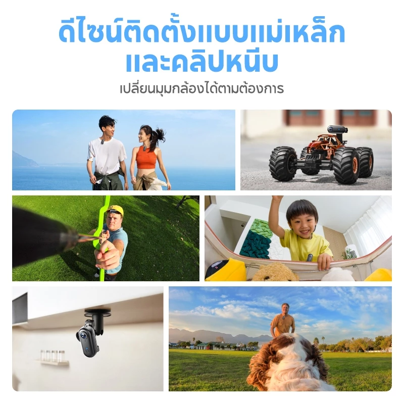 MODOFO กล้องจิ๋ว4K  กล้องแอคชั่นกันน้ำ กล้อง Action Camera 4Kกล้องติดหมวกกันน็อค แถมอุปกรณ์เสริมเป็นโหล thumbnail 4