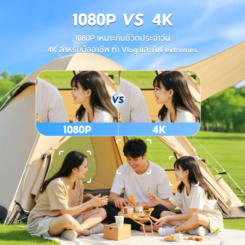 MODOFO กล้องจิ๋ว4K  กล้องแอคชั่นกันน้ำ กล้อง Action Camera 4Kกล้องติดหมวกกันน็อค แถมอุปกรณ์เสริมเป็นโหล thumbnail 7