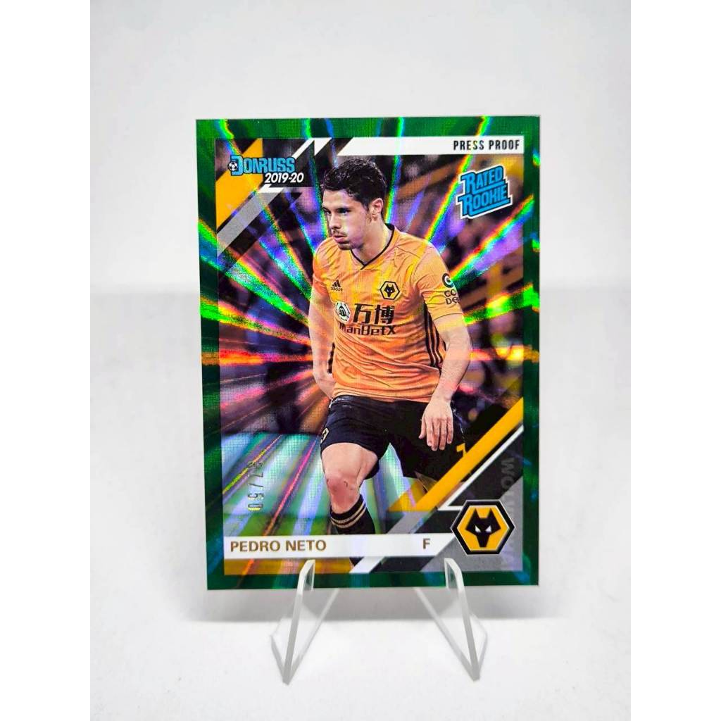 Panini Donruss Pedro Neto Rated Rookie RC 37/50 Rreen Lazer Wolverhampton Wanderers F.C. 2019/20