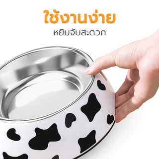 ชามอาหารสัตว์เลี้ยง ชามอาหารสุนัข ชามอาหารแมว กันลื่น ทำความสะอาดง่าย ลวดลายน่ารัก