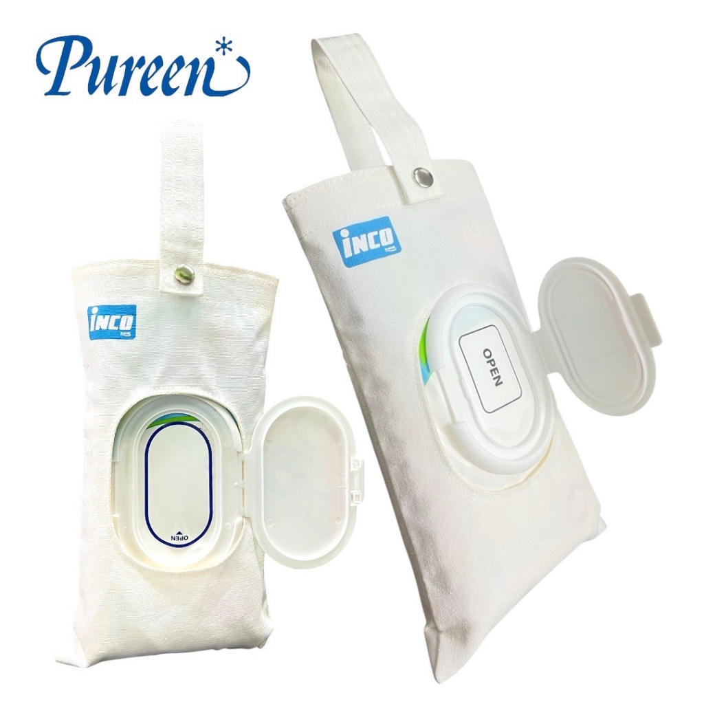 กระเป๋าผ้า ใส่ทิชชู่เปียก  inco สำหรับ ใส่ทิชชู่เปียก ทำจาก ผ้าฝ้าย มีหูหิ้ว (จำนวน 1 ชิ้น สินค้าสำห