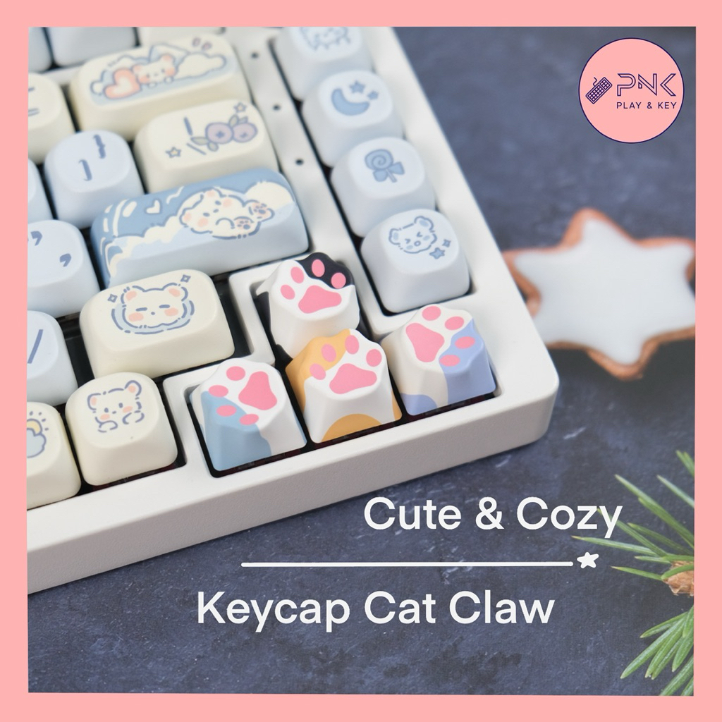 Cute Cat Paw Keycap คีย์แคปอุ้งเท้าแมวน่ารักปุ๊กปิ๊ก ปุ่มกดลูกศร คีย์แคปปุ่ม ESC คีย์แคปน่ารักๆ Mechanical Keycaps