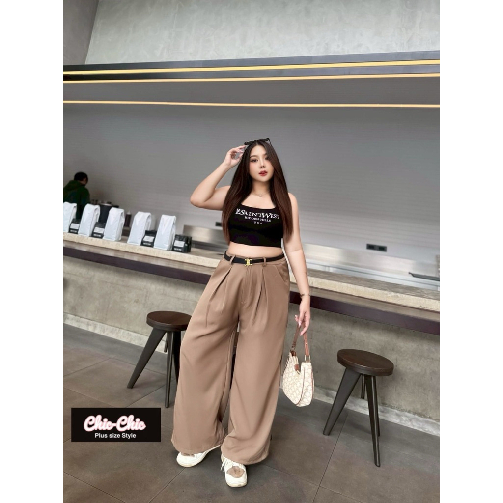 (YY) กางเกงขายาวเอวสูง+เข็มขัดตามรูป กระดุมหน้า ทรงสวย เป๊ะ ใส่แล้วพรางหุ่น ขายาวเรียว เสื้อผ้าสาวอวบอ้วน ไซส์ใหญ่ - รูปที่ 6