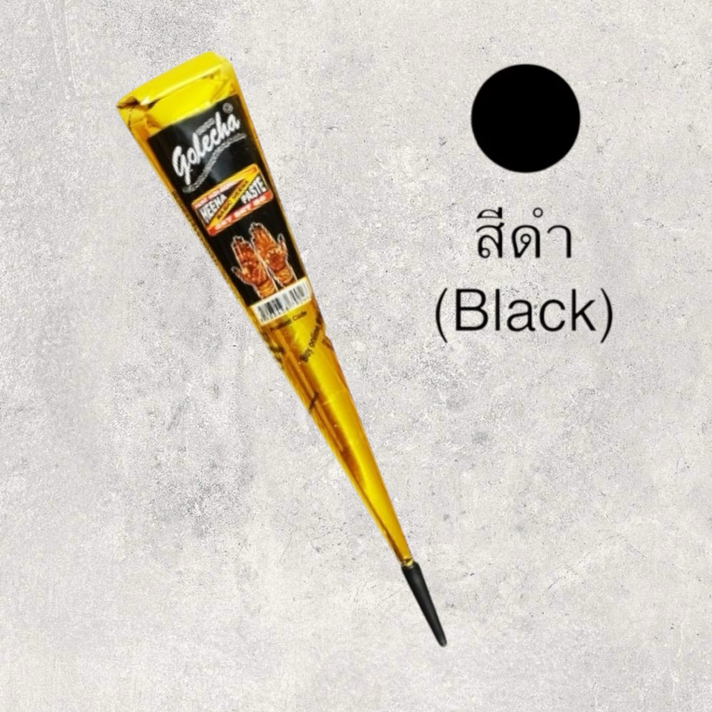 Golecha Henna Cone เฮนน่าอินเดีย สีดำ Black Body Paint