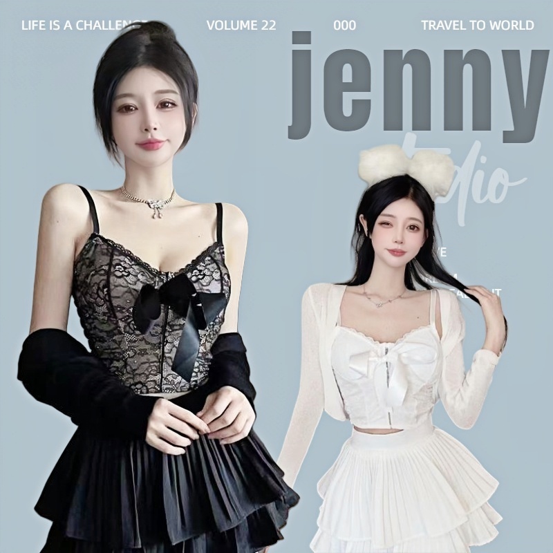 Jenny พร้อมส่ง เสื้อเซ็ท2ชิ้น ชุดsexy ชุดเจ้าหญิง เสื้อสายเดี่ยว+กระโปรงสั้น ชุดไปทะเล มีฟองน้ำ น่ารักเซ็กซี่เบาๆ