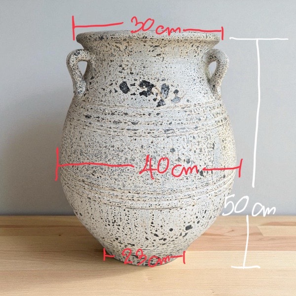 Pot โอ่งดินเผาทรงขวดนม สีวินเทจเก่า ๆ ถ้าใช้เป็นกระถางสั่งให้เจาะรูให้ได้ มีหู 3 หู ขนาด 40 x 50 cm. ราคา ถูกที่สุด ดีลบีเคเค แกลเลอรีภาพที่ 2