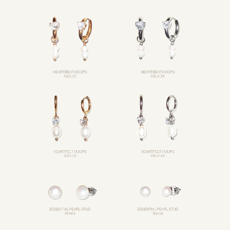 nice try studio - Essentials' Earrings ต่างหูไข่มุกแท้ stainless steel ไม่แพ้ ไม่คัน